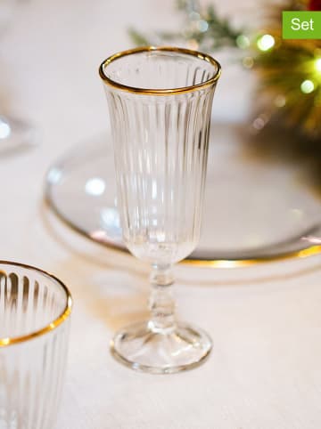 Hermia 4-delige set: wijnglazen goudkleurig - 120 ml