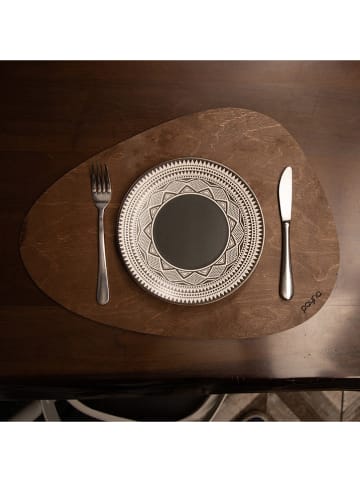 Hermia 4-delige set: placemats lichtbruin - (L)45 x (B)33 cm