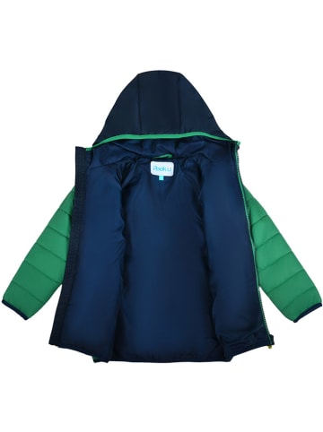 Peek U All-season doorgestikte jas "Baz" groen/donkerblauw/wit