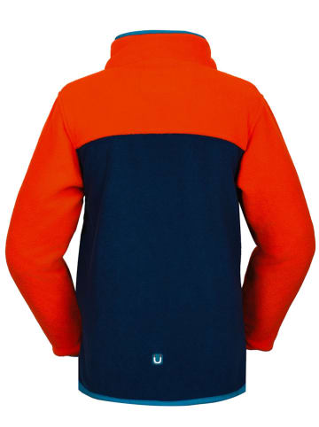 Peek U Fleecejacke "Wave" in Orange/ Dunkelblau