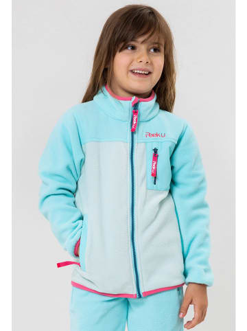 Peek U Fleece vest "Wave" turquoise/grijs