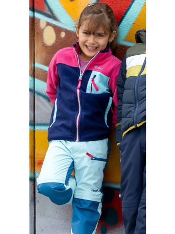 Peek U Fleecejacke "Wave" in Pink/ Dunkelblau/ Türkis