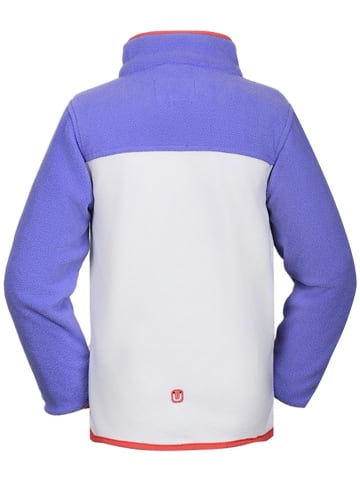 Peek U Fleece vest "Wave" wit/paars/koraalrood