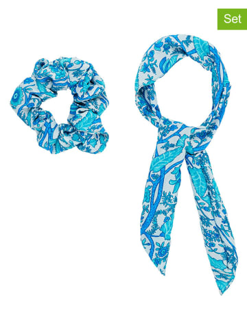 Ipanima 2tlg. Set: Haargummi & -band in Blau