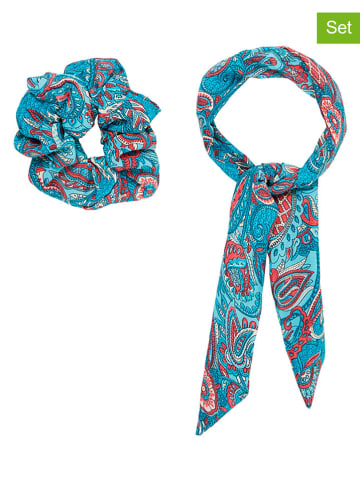 Ipanima 2tlg. Set: Haargummi & -band in Blau/ Rot