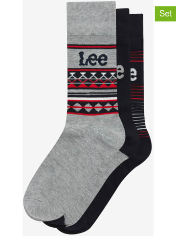 Lee Skarpety (3 pary) "Sergio" w kolorze granatowym, jasnoszarym i czerwonym