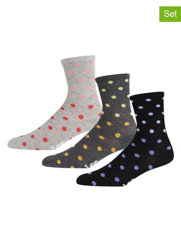 LEE Underwear Skarpety (3 pary) "Indu" w kolorze oliwkowym, czarnym i szarym