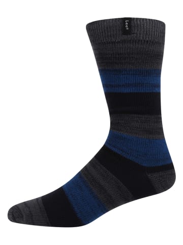 LEE Underwear Skarpety antypoślizgowe (2 pary) w kolorze antracytowo-niebiesko-fioletowym