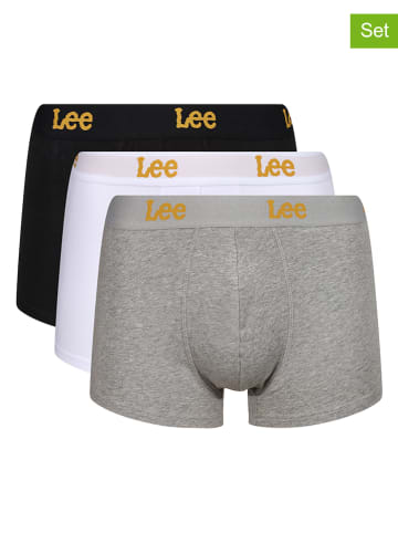 LEE Underwear 3er-Set: Boxershorts "Harkins" in Schwarz/ Weiß/ Grau