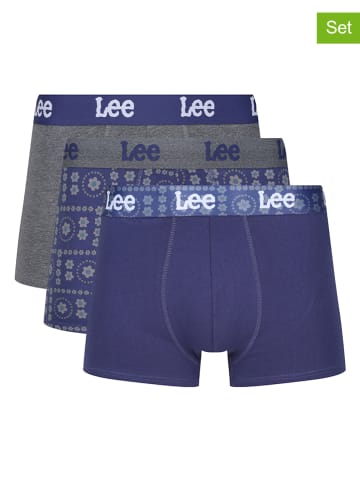 LEE Underwear Bokserki (3 pary) "Redpath" w kolorze granatowym i szarym