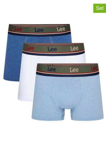LEE Underwear 3er-Set: Boxershorts "Forster" in Weiß/ Blau/ Hellblau