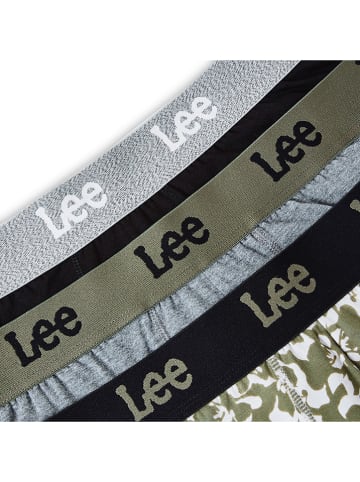 LEE Underwear 3er-Set: Boxershorts "Reo" in Khaki/ Schwarz/ Grau