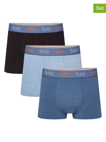 LEE Underwear 3er-Set: Boxershorts "Arjay" in Blau/ Dunkelblau