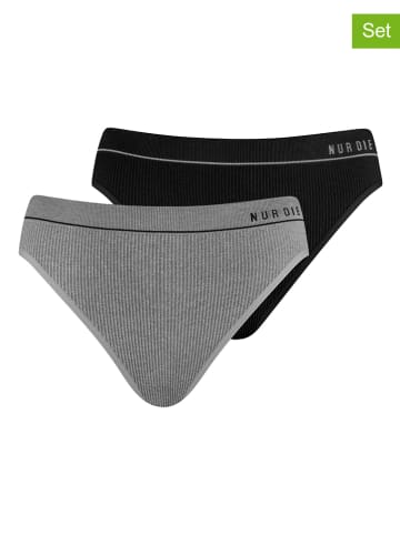 Nur Die 2er-Set: Slips in Grau/ Schwarz