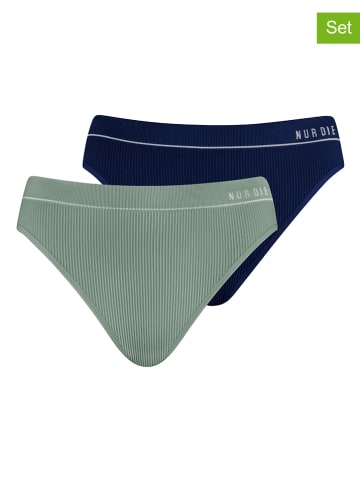 Nur Die 2er-Set: Slips in Dunkelblau/ Grün