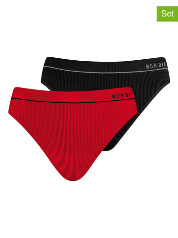 Nur Die 2er-Set: Slips in Rot/ Schwarz
