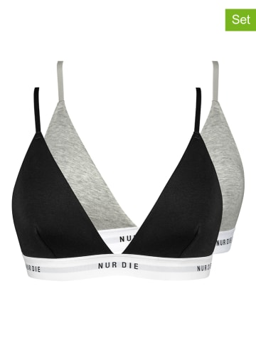 Nur Die 2er-Set: Soft-BH in Schwarz/ Grau