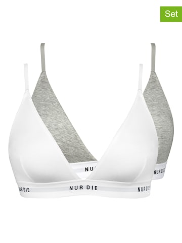 Nur Die 2er-Set: Soft-BH in Grau/ Weiß