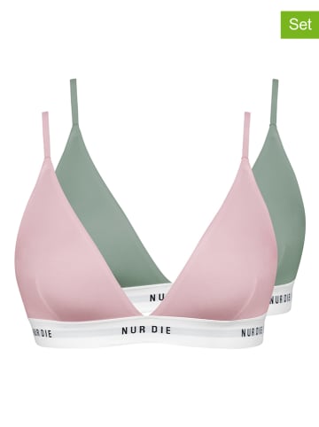 Nur Die 2er-Set: Soft-BH in Grün/ Rosa