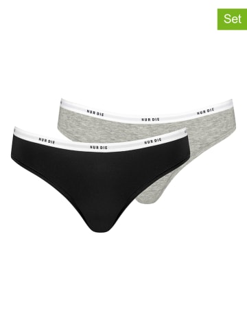 Nur Die 2er-Set: Slips in Grau/ Schwarz