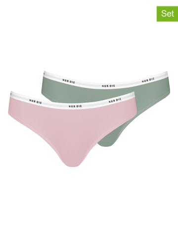 Nur Die 2er-Set: Slips in Grün/ Rosa