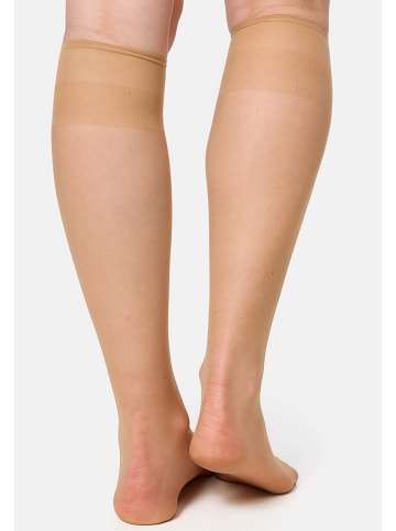 Nur Die 5er-Set: Kniestrümpfe in Beige - 15 DEN