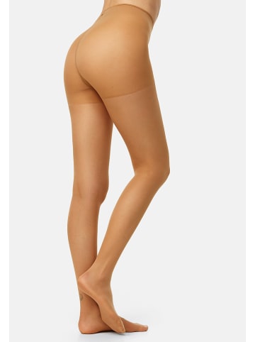 Nur Die 3er-Set: Strumpfhose "Seidenfein" in Beige - 15 DEN