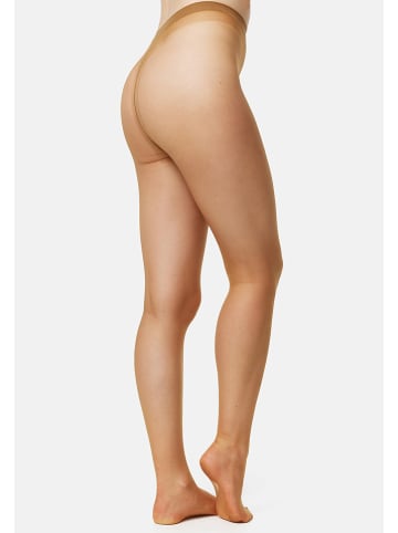 Nur Die 3er-Set: Strumpfhose "Transparent" in Beige - 15 DEN