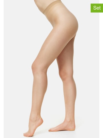 Nur Die 3er-Set: Strumpfhose "Transparent" in Creme - 15 DEN