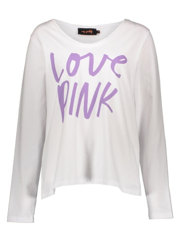 miss goodlife Longsleeve "Love Pink" in Weiß