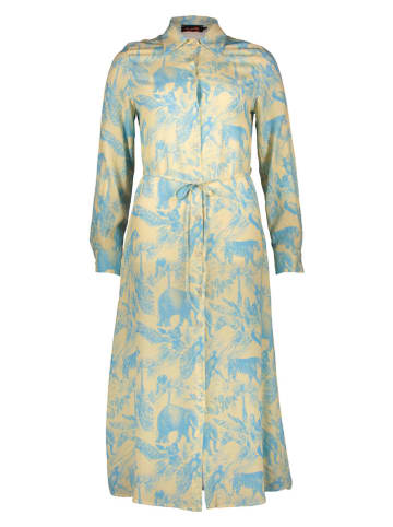 miss goodlife Kleid "Animal" in Hellgelb/ Hellblau