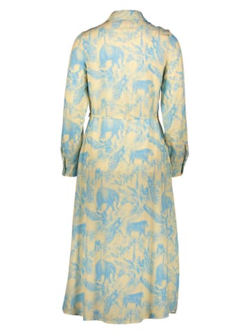 miss goodlife Kleid "Animal" in Hellgelb/ Hellblau