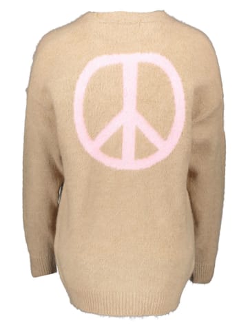 miss goodlife Kardigan "Peace" w kolorze beżowym