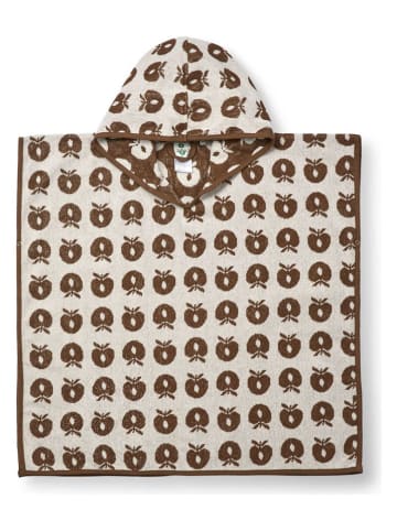 Småfolk Ręcznik kąpielowy w kolorze brązowo-białym z kapturem