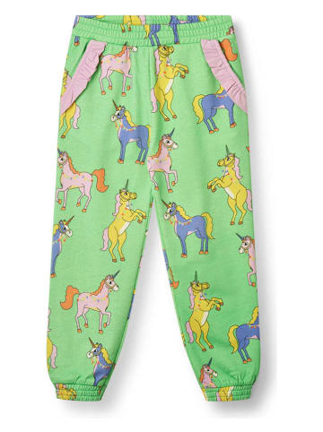Småfolk Sweatbroek "Eenhoorns" groen/meerkleurig