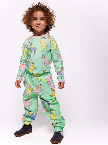 Småfolk Sweathose "Einhörner" in Grün/ Bunt