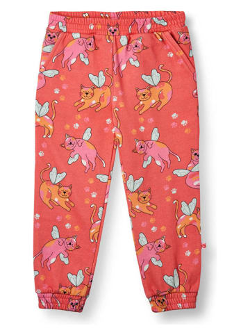 Småfolk Sweathose "Katze" in Rot/ Bunt