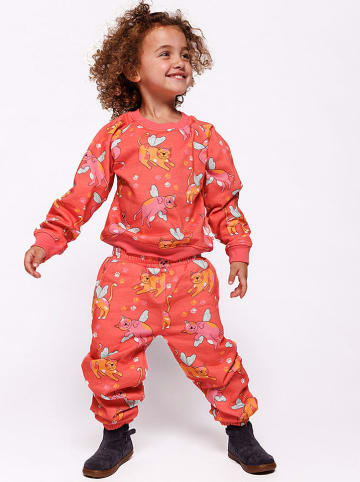 Småfolk Sweathose "Katze" in Rot/ Bunt