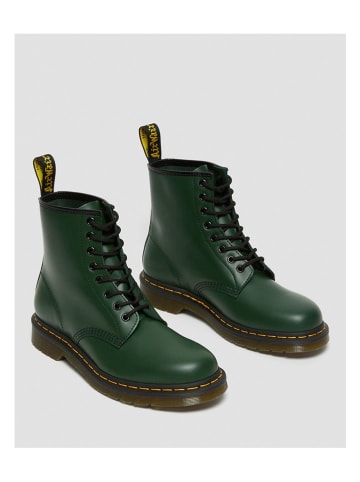 Dr. Martens Skórzane botki w kolorze zielonym