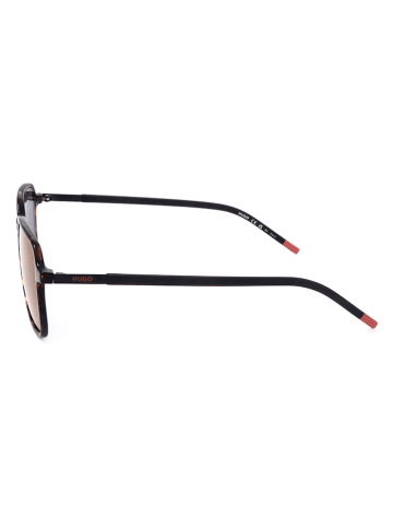 HUGO Męskie okulary przeciwsłoneczne w kolorze brązowym