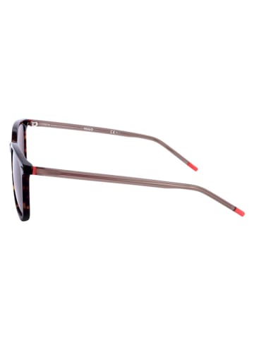 HUGO Męskie okulary przeciwsłoneczne w kolorze brązowo-jasnobrązowym