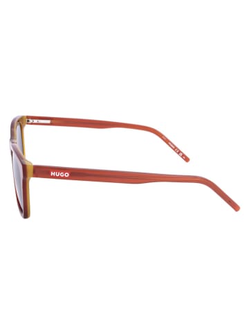 HUGO Męskie okulary przeciwsłoneczne w kolorze jasnobrązowym
