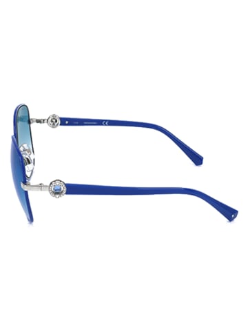 Swarovski Damen-Sonnenbrille in Blau-Silber