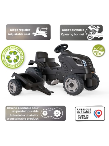 Smoby Traktor "Farmer XL" w kolorze czarnym z przyczepką - 3+
