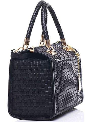 Anna Morellini Leren handtas "Viola" zwart - (B)30 x (H)26 x (D)17 cm