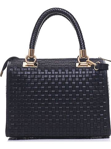 Anna Morellini Leder-Henkeltasche "Viola" in Schwarz - (B)30 x (H)26 x (T)17 cm