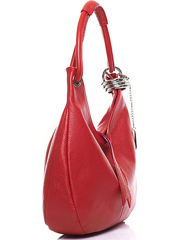 Anna Morellini Leder-Schultertasche "Alba" in Rot - (B)38 x (H)34 x (T)10 cm