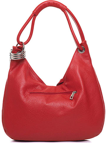 Anna Morellini Leren schoudertas rood - (B)38 x (H)34 x (D)10 cm