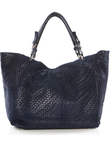 Anna Morellini Leren shopper "Solana" donkerblauw - (B)42 x (H)30 x (D)20 cm