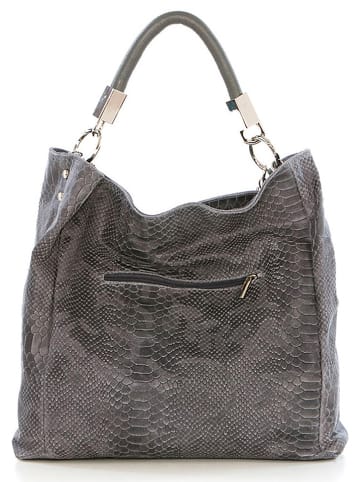 Anna Morellini Leren schoudertas "Rosallia" grijs - (B)38 x (H)36 x (D)14 cm